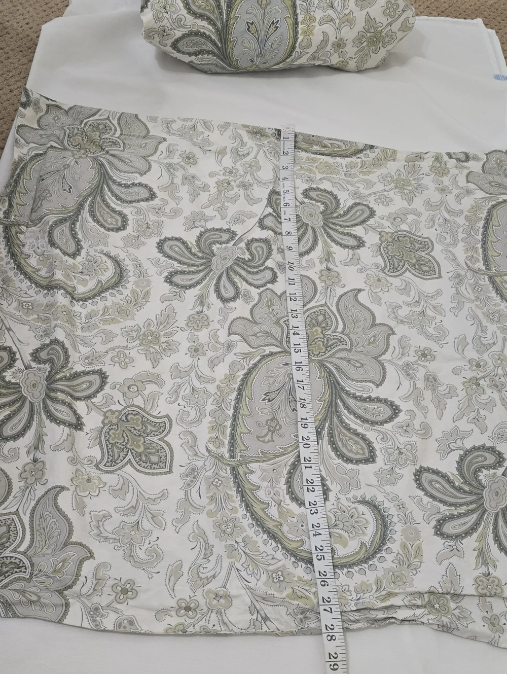 Pottery Barn King Sz Caesarea Duvet Set Green Paisley 4 PCs